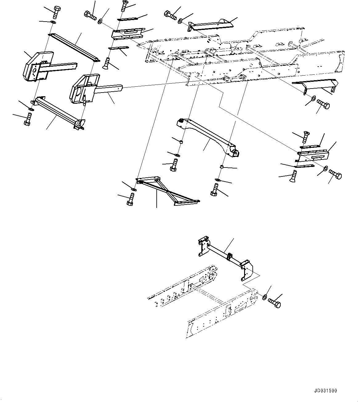 Mobile crushers and recyclers Komatsu / BR380JG-3 S/N 5001-UP(1001495C) / Conveyor, Frame (1/2) (#5001-)(T018009 : T1660-001009)