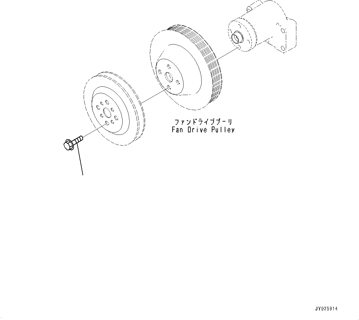 Engines Komatsu / SAA6D114E-6 S/N 26902339-UP (For D65EX-18E0/D65EXI-18E0/D65PX-18E0/D65PXI-18E0/D65WX-18E0)(1001521C) / Cooling Fan Drive Mounting (#26902339-)(E002001 : AFA20-001001)