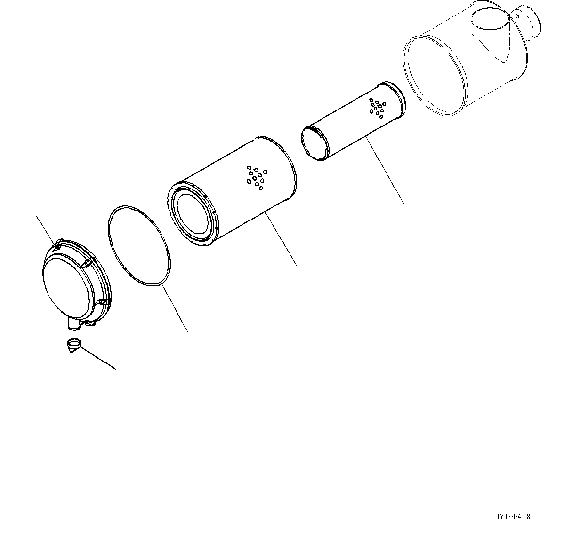 Bulldozers Komatsu / D65PX-18E0 S/N 91845-UP(1001523C) / Air Cleaner Related Parts, Air Cleaner Assembly (#91310-)(B002005 : A1470-505005)