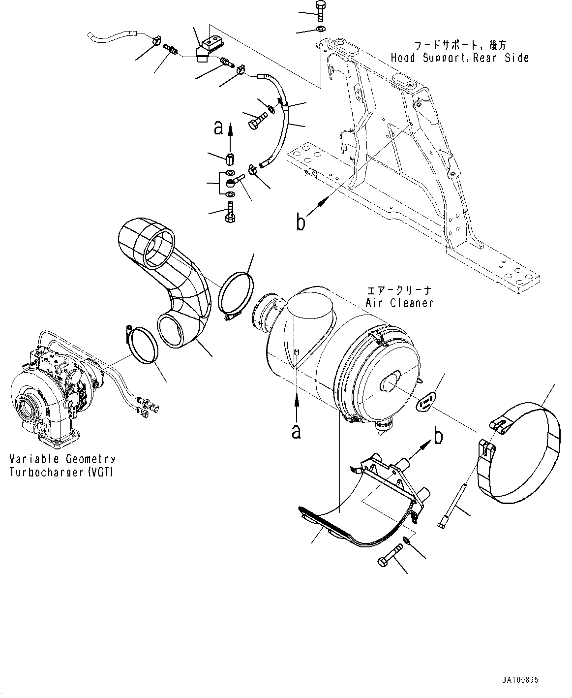 Bulldozers Komatsu / D65PX-18E0 S/N 91845-UP(1001523C) / Air Cleaner Related Parts, Air Cleaner Mounting (#91310-)(B002006 : A1470-505006)