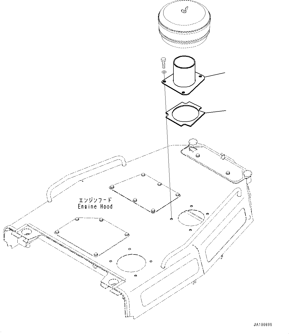 Bulldozers Komatsu / D65PX-18E0 S/N 91845-UP(1001523C) / Air Cleaner Related Parts, Pre-cleaner Mounting (Air Intake Pipe With Pre-cleaner) (#91310-)(B002001 : A1470-505001)
