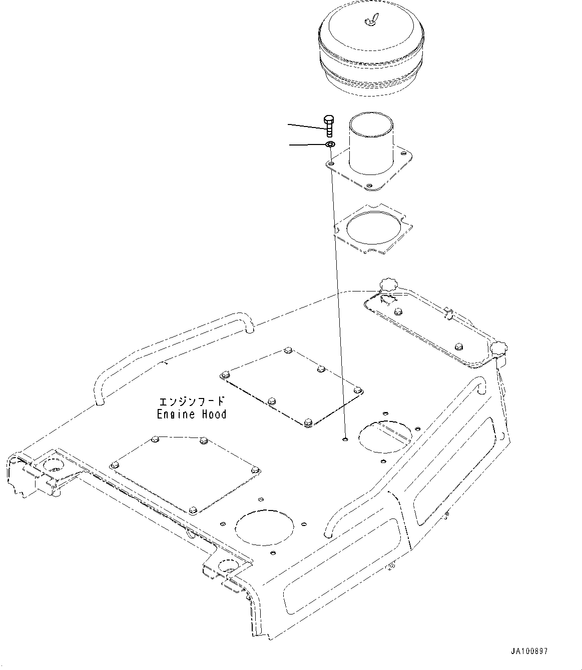 Bulldozers Komatsu / D65PX-18E0 S/N 91845-UP(1001523C) / Air Cleaner Related Parts, Mounting Bolt (Air Intake Pipe With Pre-cleaner) (#91310-)(B002003 : A1470-505003)
