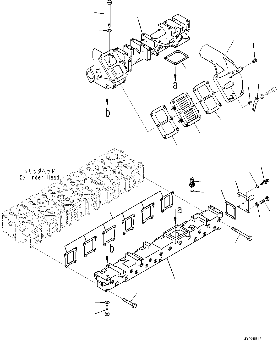 Komatsu parts book diagram for SAA6D125E-7 S/N 860032-UP (For HM300-5E0): AIR INTAKE MANIFOLD (#860032-)