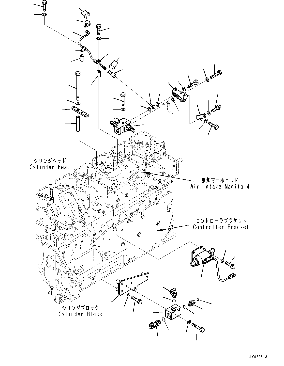 Komatsu parts book diagram for SAA6D125E-7 S/N 860032-UP (For HM300-5E0): FUEL FILTER, PRIMING PUMP (#860032-)