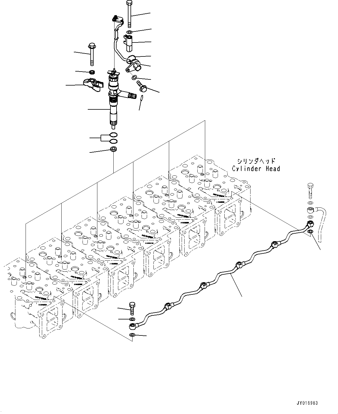 Komatsu parts book diagram for SAA6D125E-7 S/N 860032-UP (For HM300-5E0): FUEL INJECTION NOZZLE (#860032-)