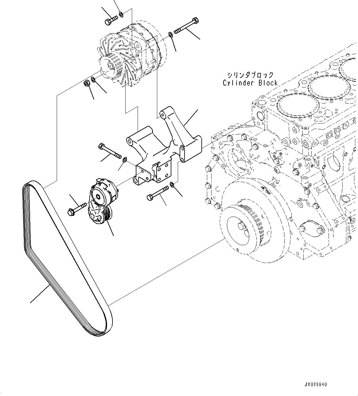 Komatsu parts book diagram for SAA6D125E-7 S/N 860032-UP (For HM300-5E0): ALTERNATOR, RELATED PARTS (#860032-)
