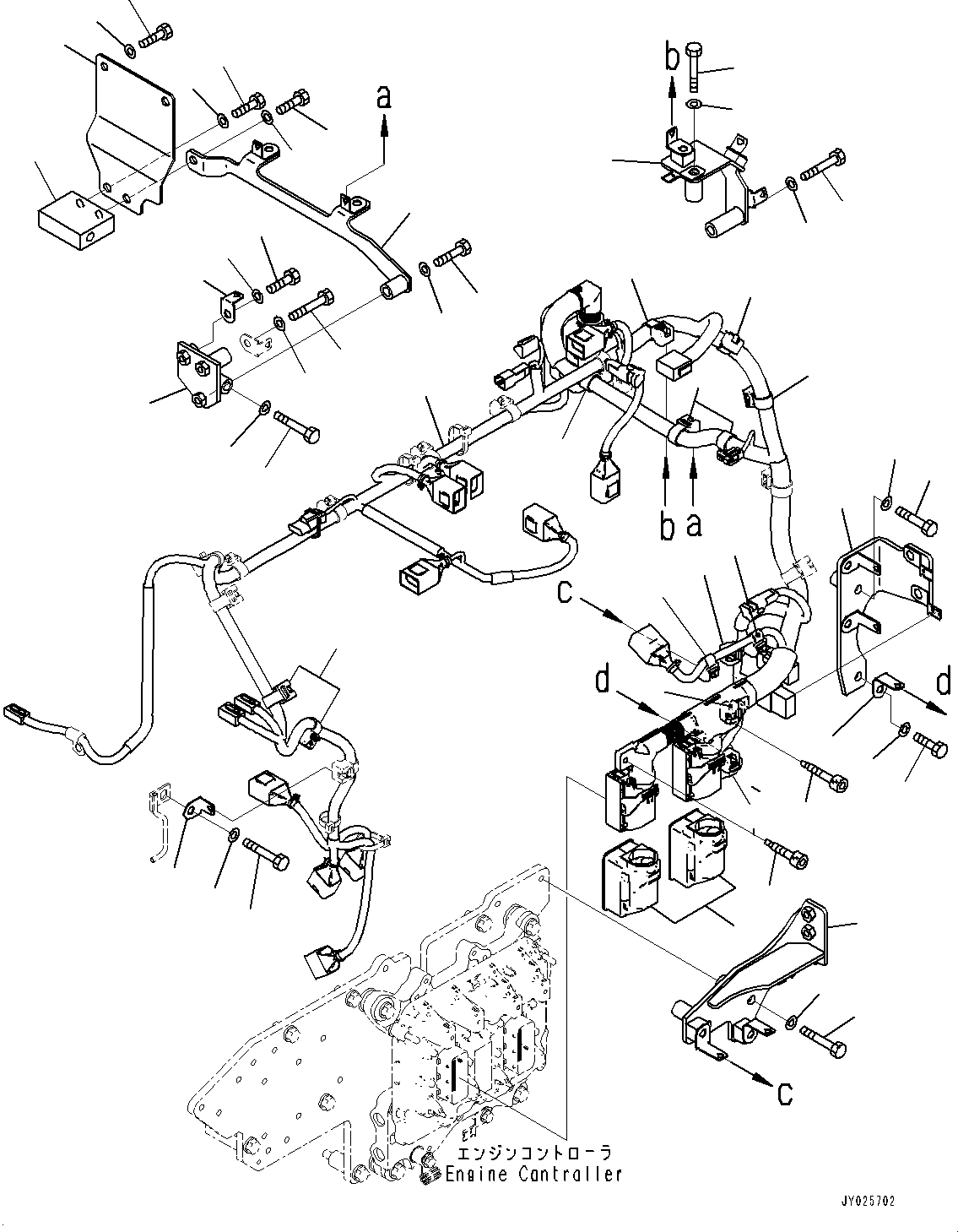 Komatsu parts book diagram for SAA6D125E-7 S/N 860032-UP (For HM300-5E0): WIRING HARNESS, (1/2) (#860032-)
