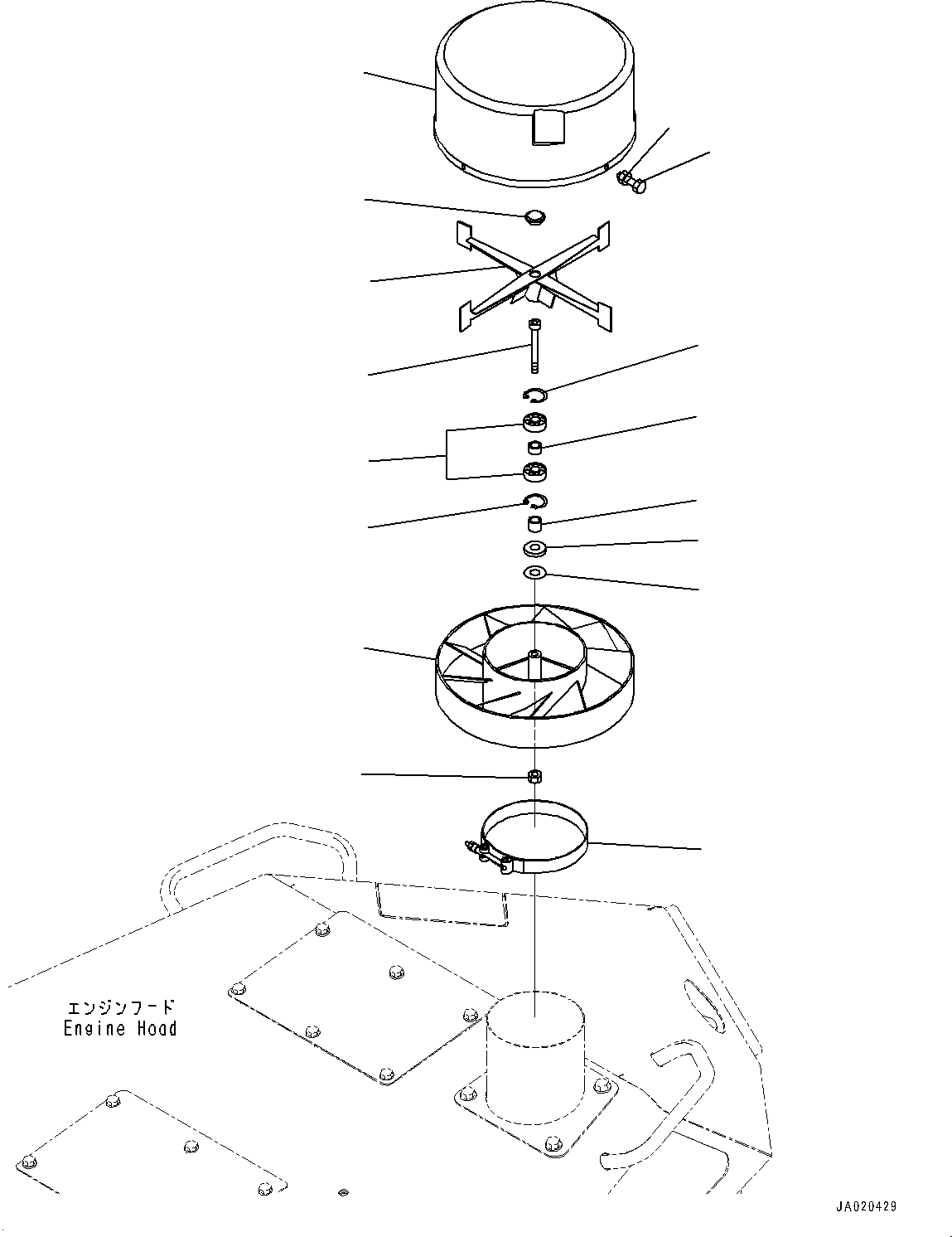 Komatsu parts book diagram for D85EXI-18E0 S/N 23363-UP: PRE-CLEANER (#22083-)