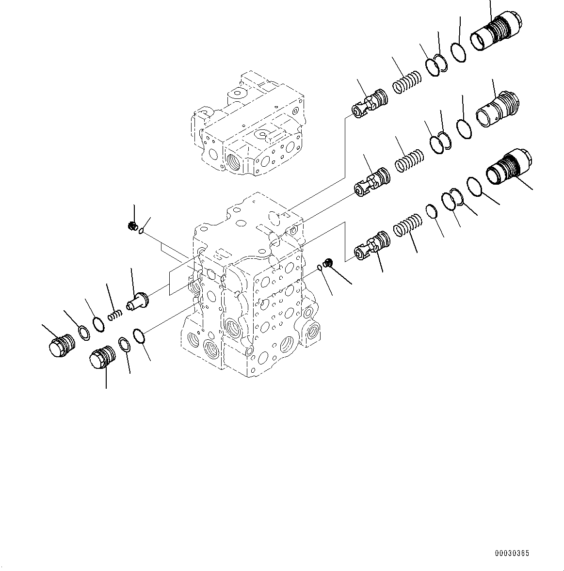 Komatsu parts book diagram for D85EXI-18E0 S/N 23363-UP: FENDER, CONTROL VALVE, 6-SPOOL (3/10) (#23046-)