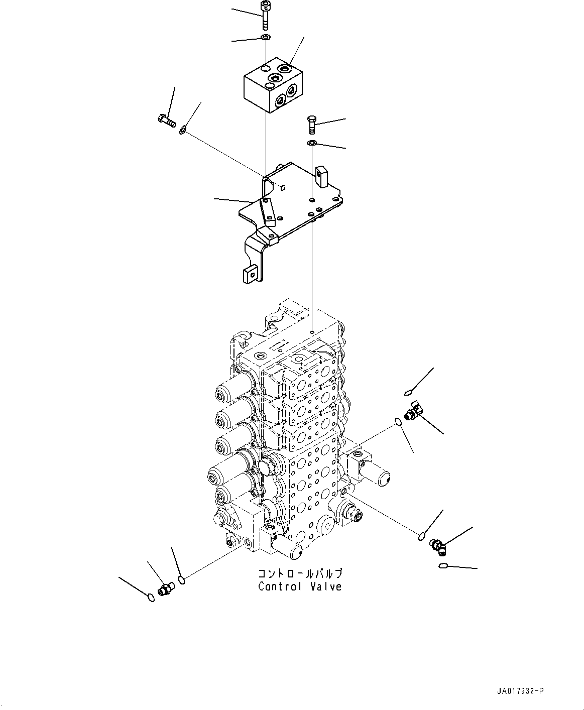 Komatsu parts book diagram for D85EXI-18E0 S/N 23363-UP: FENDER, CONTROL VALVE RELATED PARTS (#23046-)