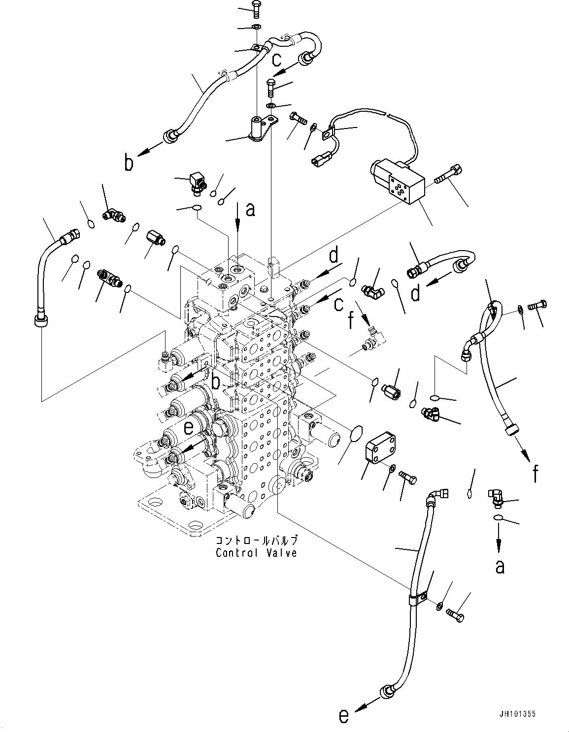 Komatsu parts book diagram for D85EXI-18E0 S/N 23363-UP: FENDER, CONTROL VALVE DRAIN PIPING (#23046-)