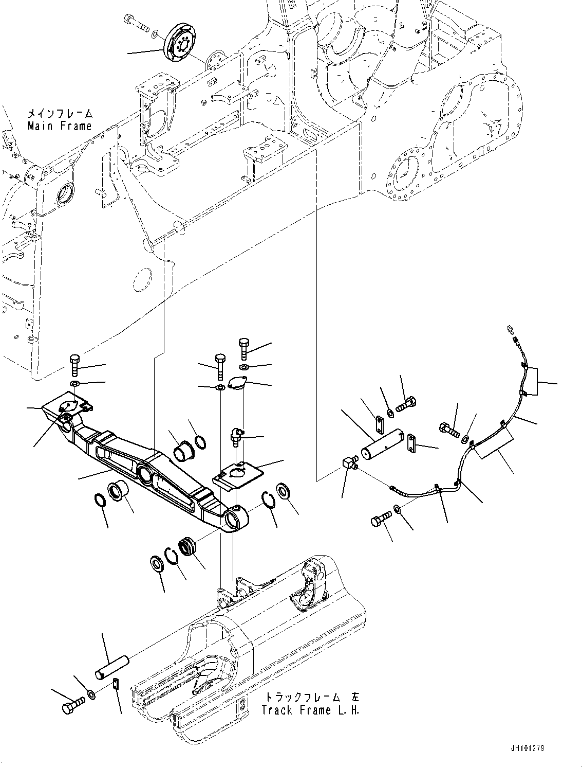 Bulldozers Komatsu / D85PX-18E0 S/N 23363-UP(1001544C) / Equalizer Bar and Pivot Shaft, Equalizer Bar Mounting (#23046-)(J003001 : J2700-002001)