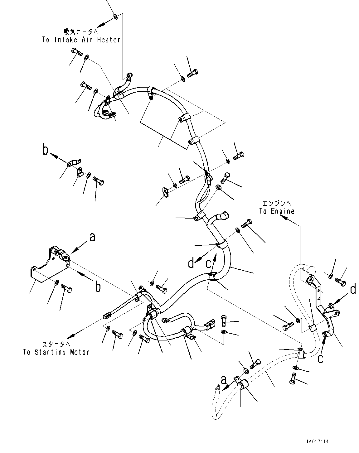 Wheel Loaders Komatsu / WA470-8E0 S/N 100445-UP(1001556C) / Engine Wiring Harness, Wiring Harness (1/2) (#100001-)(B002001 : B0110-001001)