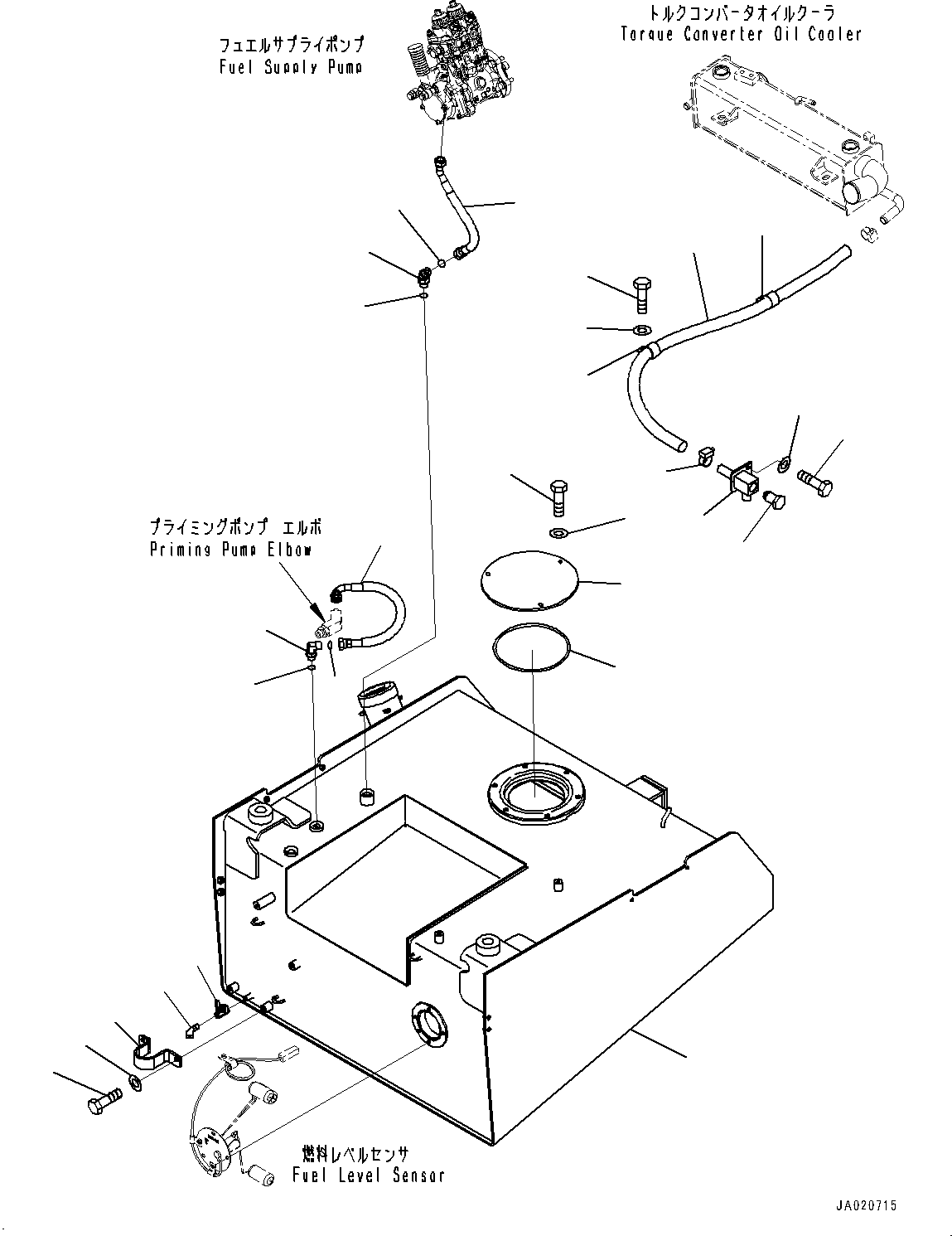 Wheel Loaders Komatsu / WA470-8E0 S/N 100445-UP(1001556C) / Fuel Tank, Tank and Piping (For ECE Specification) (#100001-)(D001001 : D0100-002001)