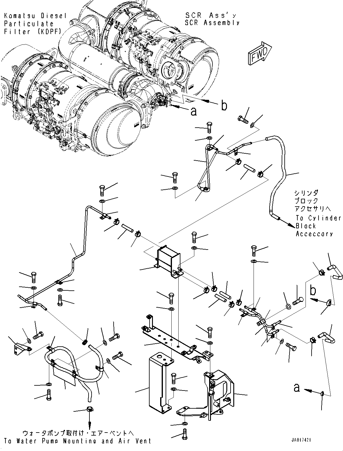 Wheel Loaders Komatsu / WA470-8E0 S/N 100445-UP(1001556C) / DEF Piping, Piping (2/4) (#100001-)(D003004 : D0510-001004)