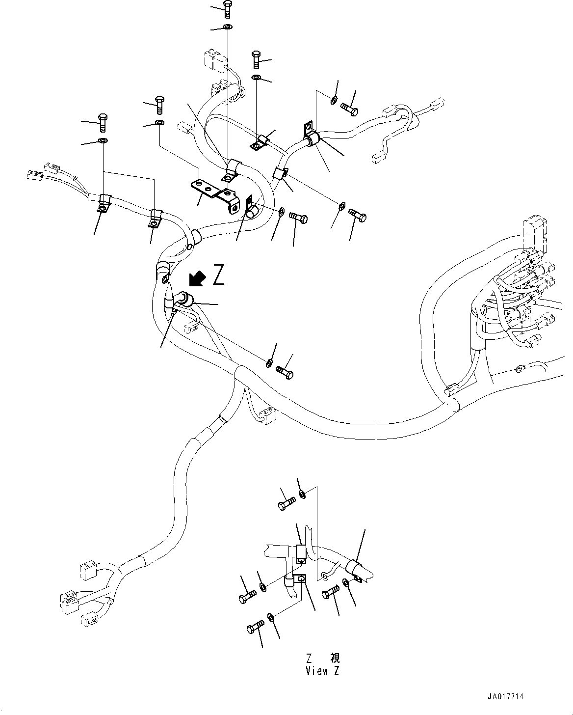 Wheel Loaders Komatsu / WA470-8E0 S/N 100445-UP(1001556C) / Rear Wiring Harness, Mounting (4/8) (#100001-)(E007004 : E0202-003004)