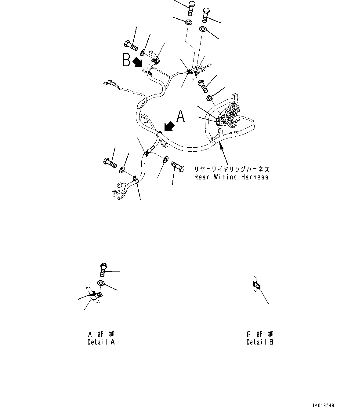 Wheel Loaders Komatsu / WA470-8E0 S/N 100445-UP(1001556C) / Rear Wiring Harness, Mounting (8/8) (#100001-)(E007018 : E0202-003013)