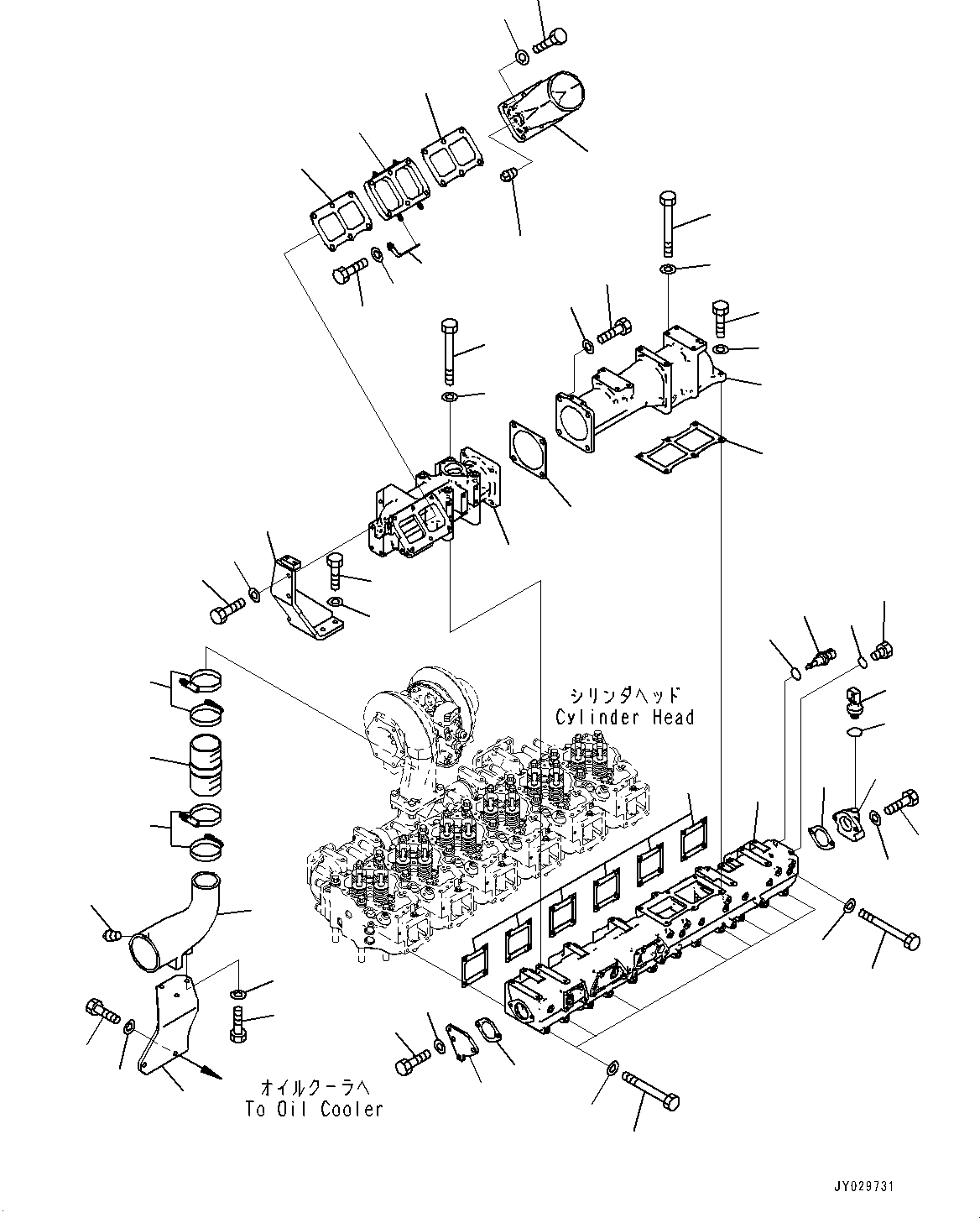 Komatsu parts book diagram for SAA6D140E-7 S/N 830235-UP (For WA500-8E0): AIR INTAKE MANIFOLD (#830235-)