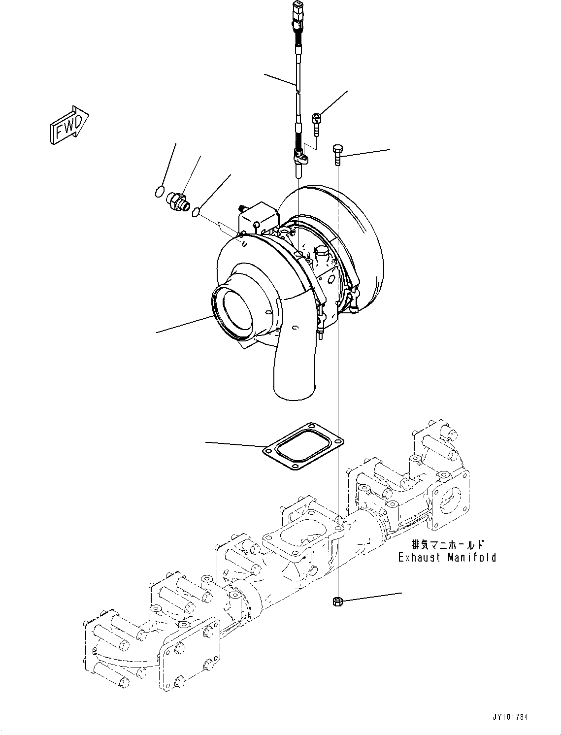 Komatsu parts book diagram for SAA6D140E-7 S/N 830235-UP (For WA500-8E0): VARIABLE GEOMETRY TURBOCHARGER (VGT), MOUNTING (#830235-)