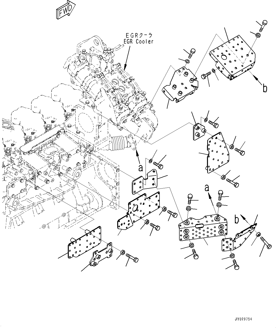 Komatsu parts book diagram for SAA6D140E-7 S/N 830235-UP (For WA500-8E0): HEAT SHIELD (#830235-)