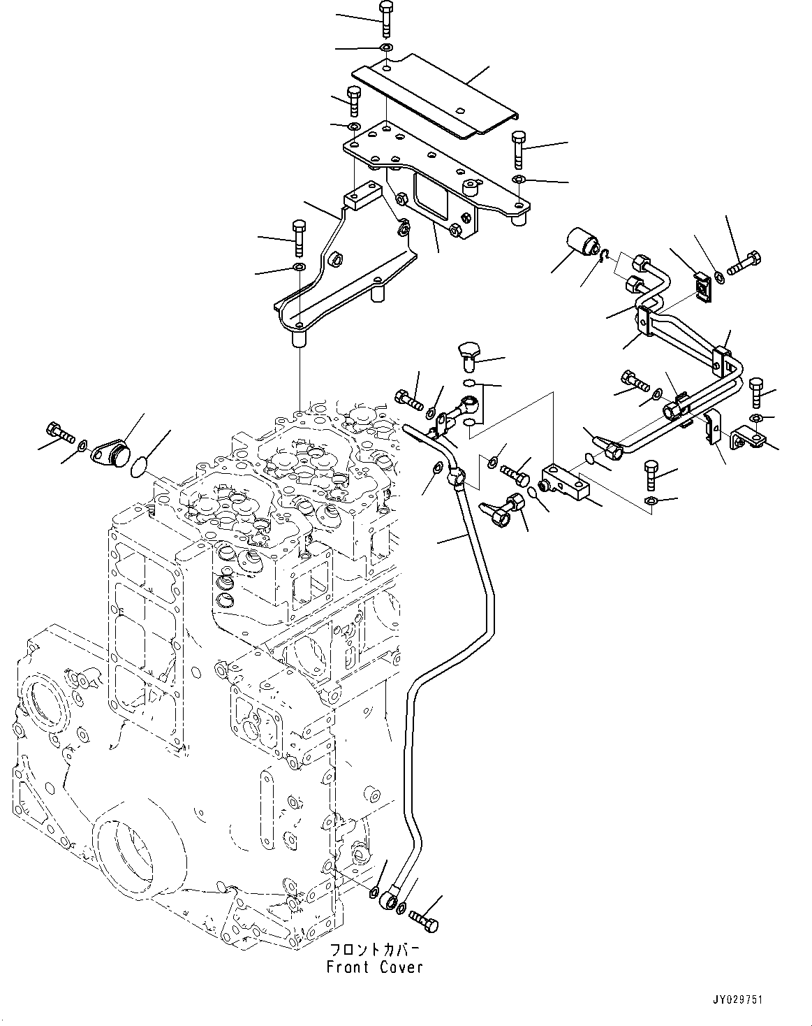 Komatsu parts book diagram for SAA6D140E-7 S/N 830235-UP (For WA500-8E0): EXHAUST GAS RE-CIRCULATION (EGR) VALVE, EGR VALVE LUBRICATING OIL PIPING (#830235-)