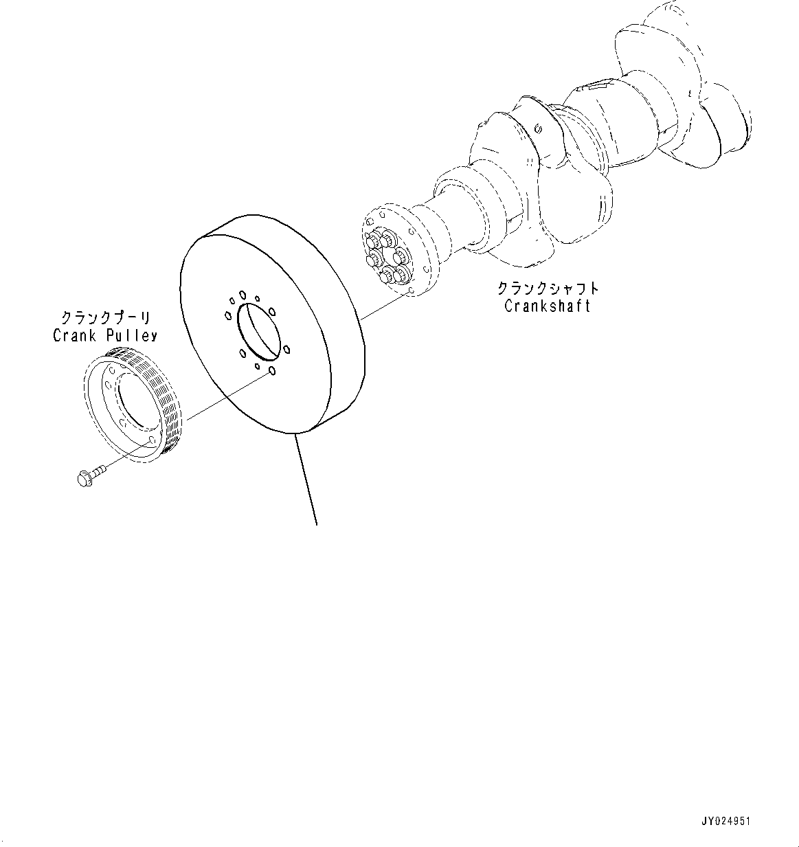 Komatsu parts book diagram for SAA6D140E-7 S/N 830235-UP (For WA500-8E0): VIBRATION DAMPER (#830235-)