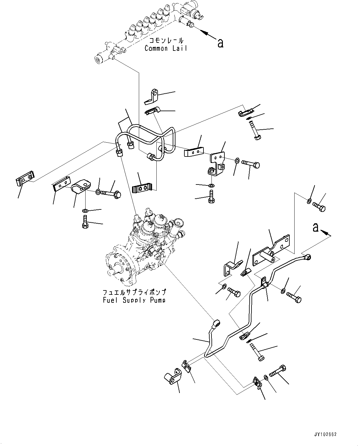 Komatsu parts book diagram for SAA6D140E-7 S/N 830235-UP (For WA500-8E0): FUEL SUPPLY PUMP, PIPING (#830235-)
