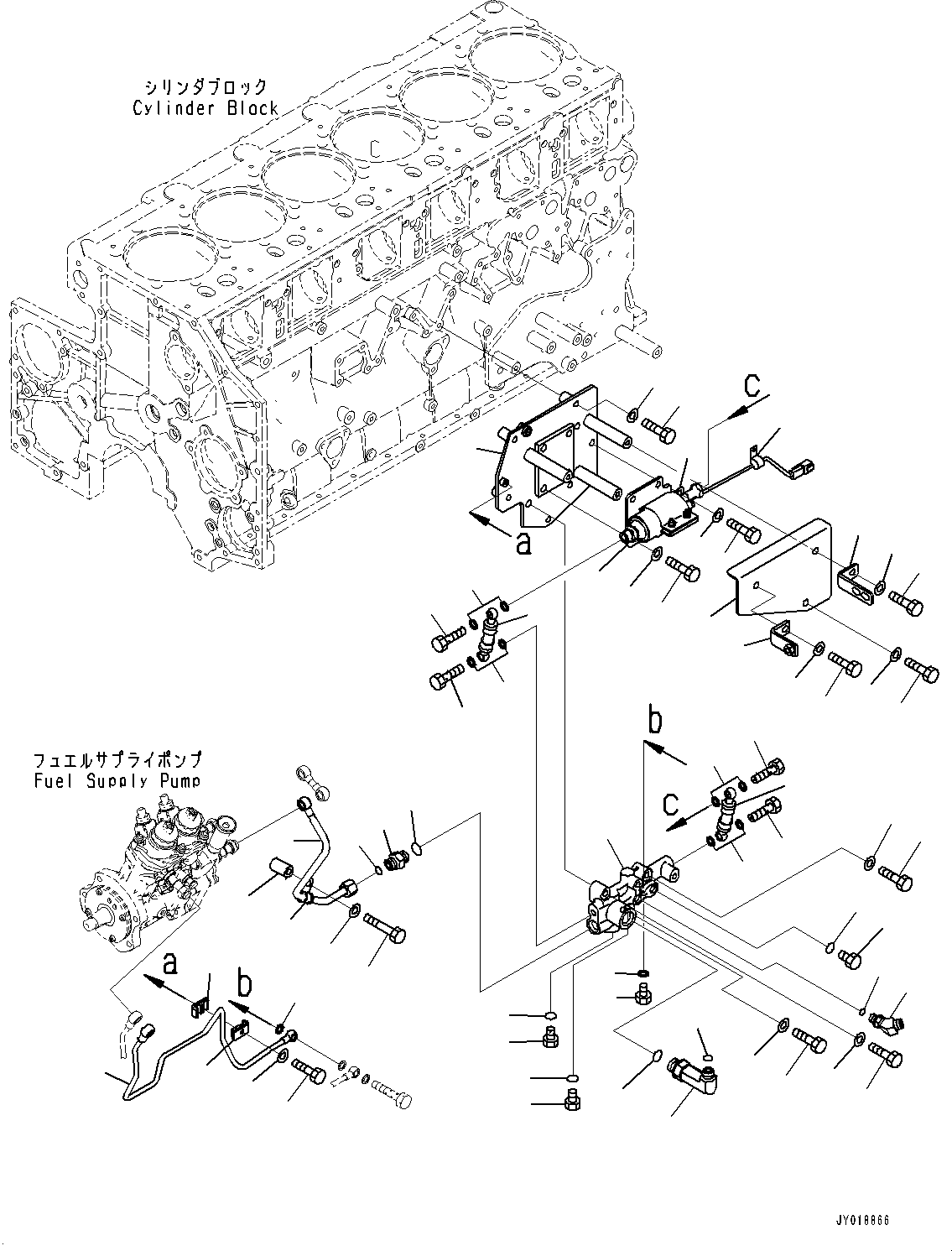 Komatsu parts book diagram for SAA6D140E-7 S/N 830235-UP (For WA500-8E0): FUEL FILTER, PRIMING PUMP (#830235-)