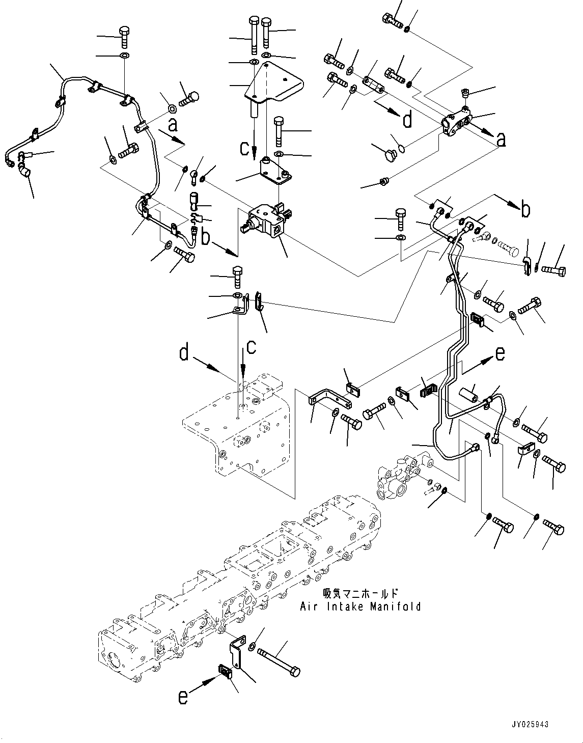 Komatsu parts book diagram for SAA6D140E-7 S/N 830235-UP (For WA500-8E0): FUEL FILTER, PIPING (#830235-)