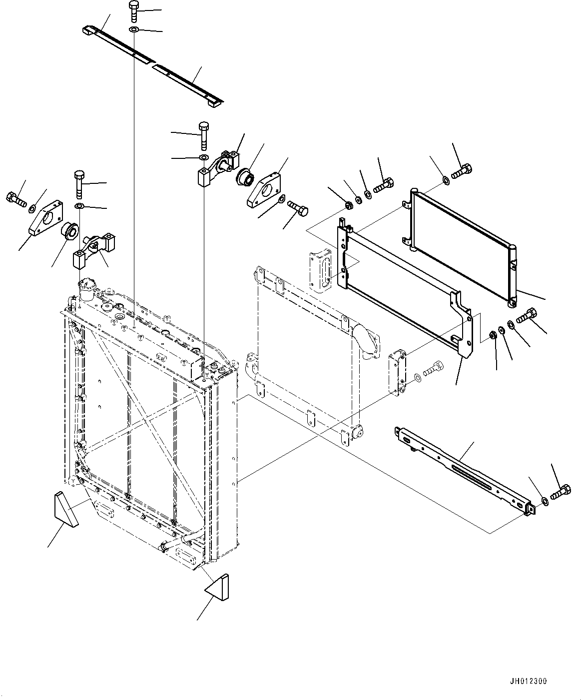 Bulldozers Komatsu / D155AX-8 S/N 100001-UP (For Mosaic)(1001563C) / Cooling System, Oil Cooler (Radiator Core Guard) (#100001-)(C001005 : C0110-002005)
