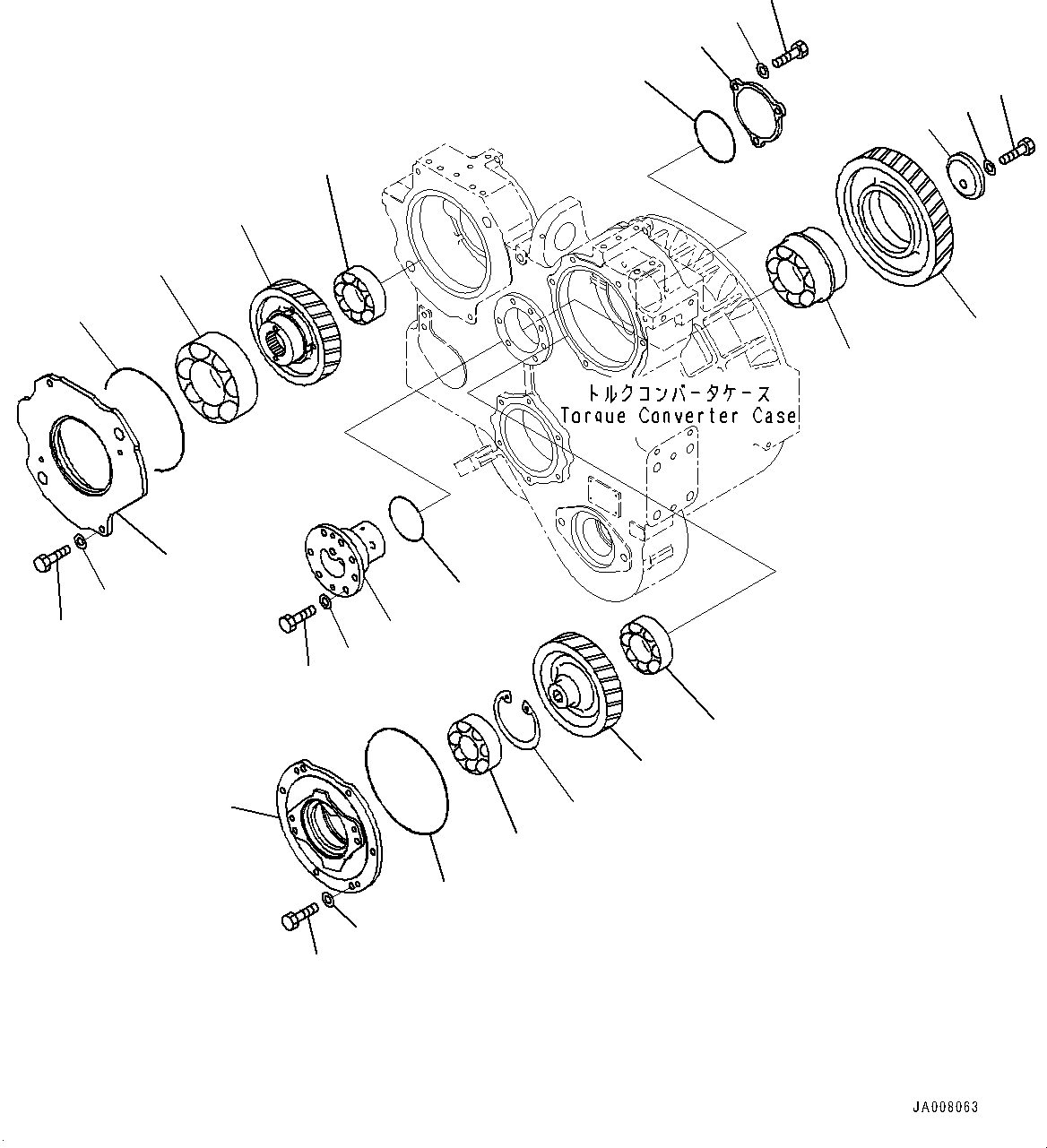Bulldozers Komatsu / D155AX-8 S/N 100001-UP (For Mosaic)(1001563C) / Power Train, PTO (Power Take Off) Gear (#100148-100209)(F002004 : F2300-002004)