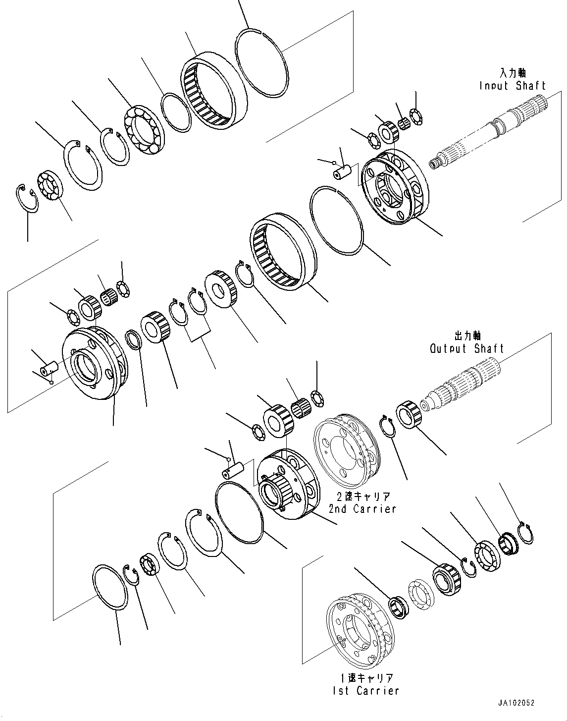 Bulldozers Komatsu / D155AX-8 S/N 100001-UP (For Mosaic)(1001563C) / Power Train, 3rd, Forward and Reverse Carrier (#100148-100209)(F002009 : F2300-002009)