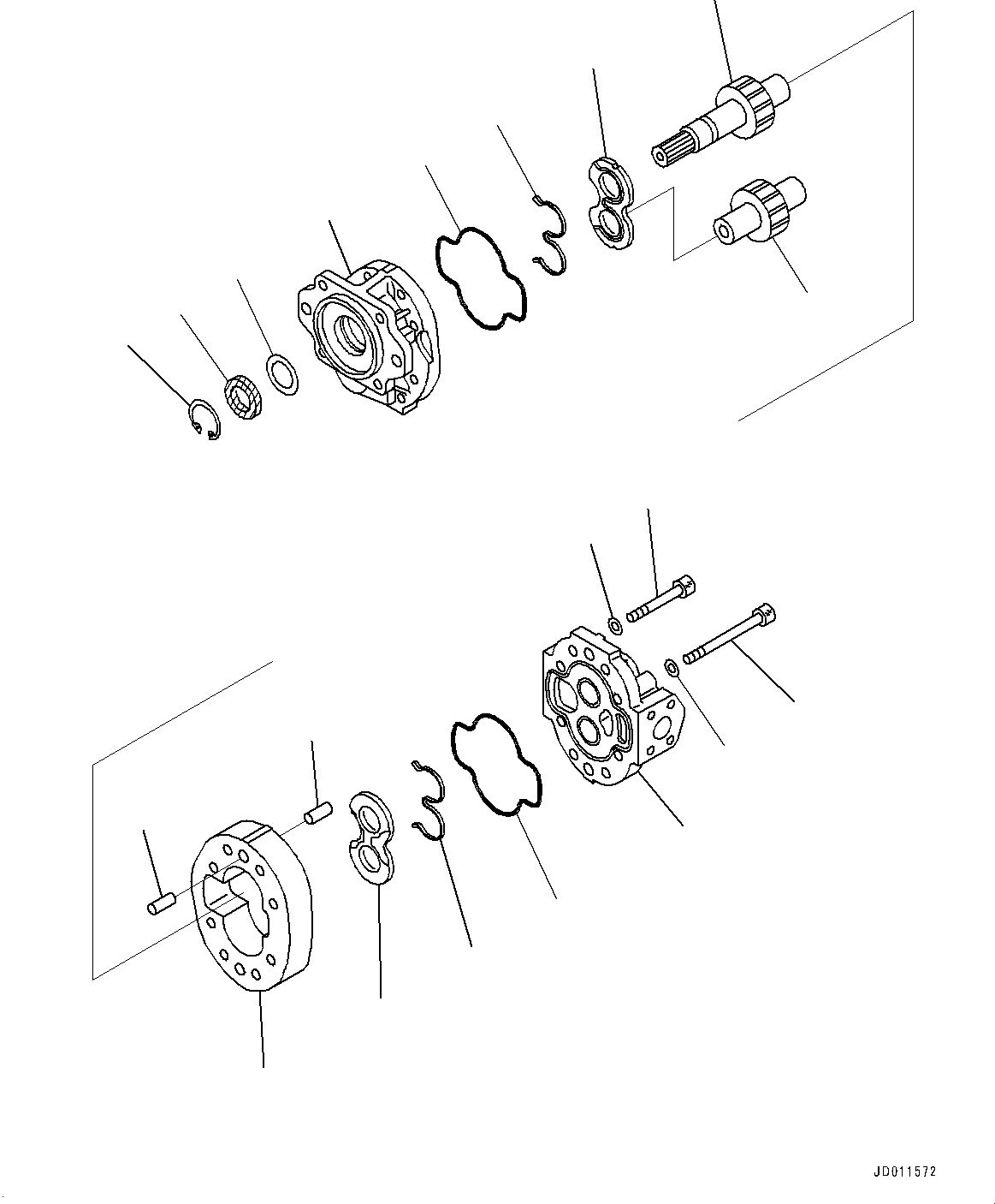 Bulldozers Komatsu / D155AX-8 S/N 100001-UP (For Mosaic)(1001563C) / Power Train, Scavenging Pump (#100148-100209)(F002029 : F2300-002029)