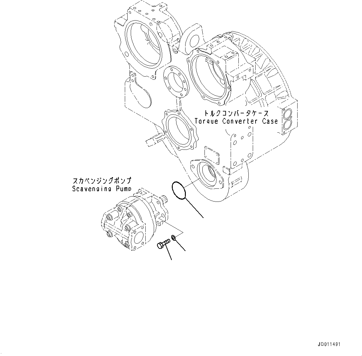 Bulldozers Komatsu / D155AX-8 S/N 100001-UP (For Mosaic)(1001563C) / Power Train, Scavenging Pump Mounting (#100148-100209)(F002030 : F2300-002030)