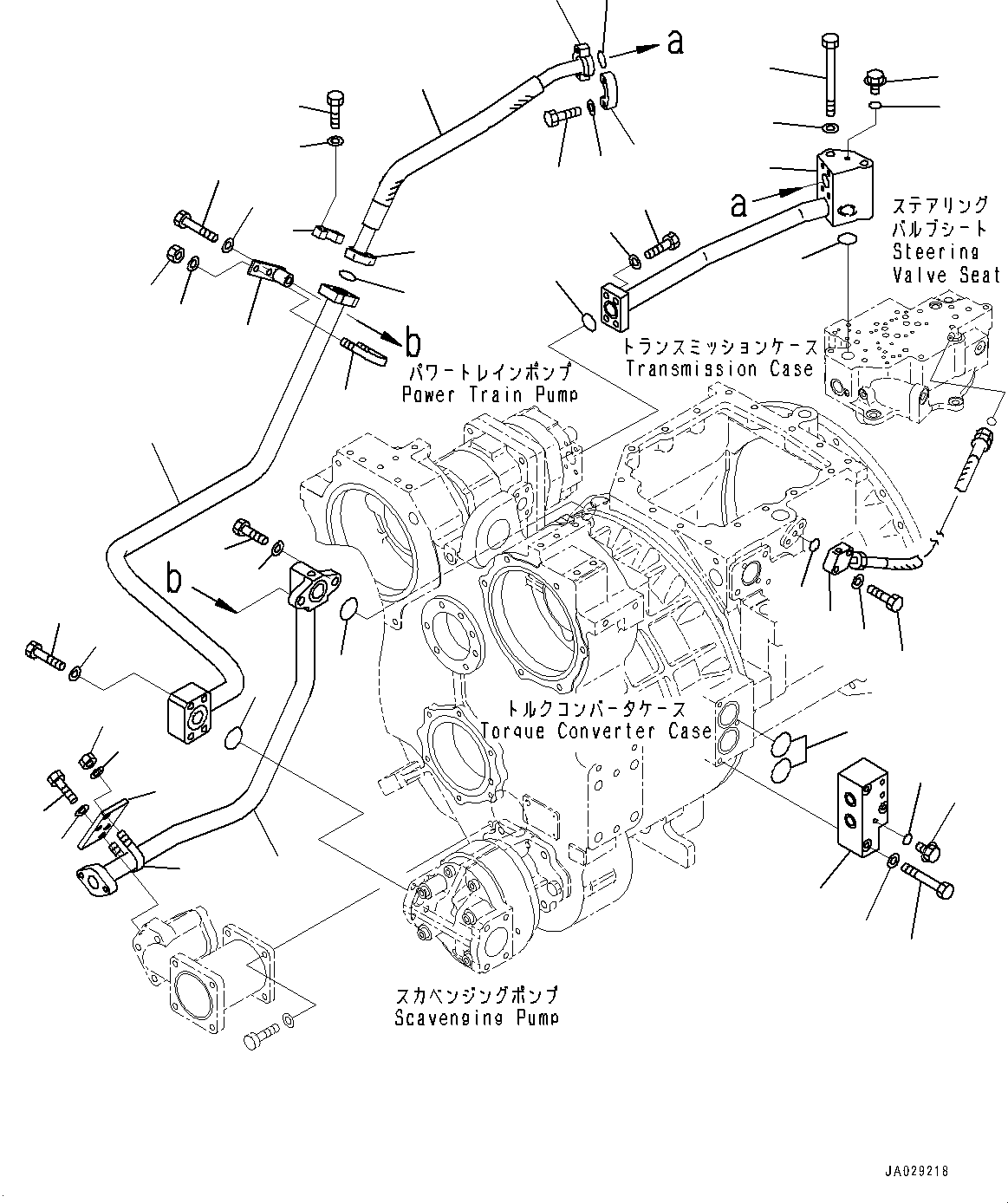 Bulldozers Komatsu / D155AX-8 S/N 100001-UP (For Mosaic)(1001563C) / Power Train, Piping (#100148-100209)(F002032 : F2300-002032)