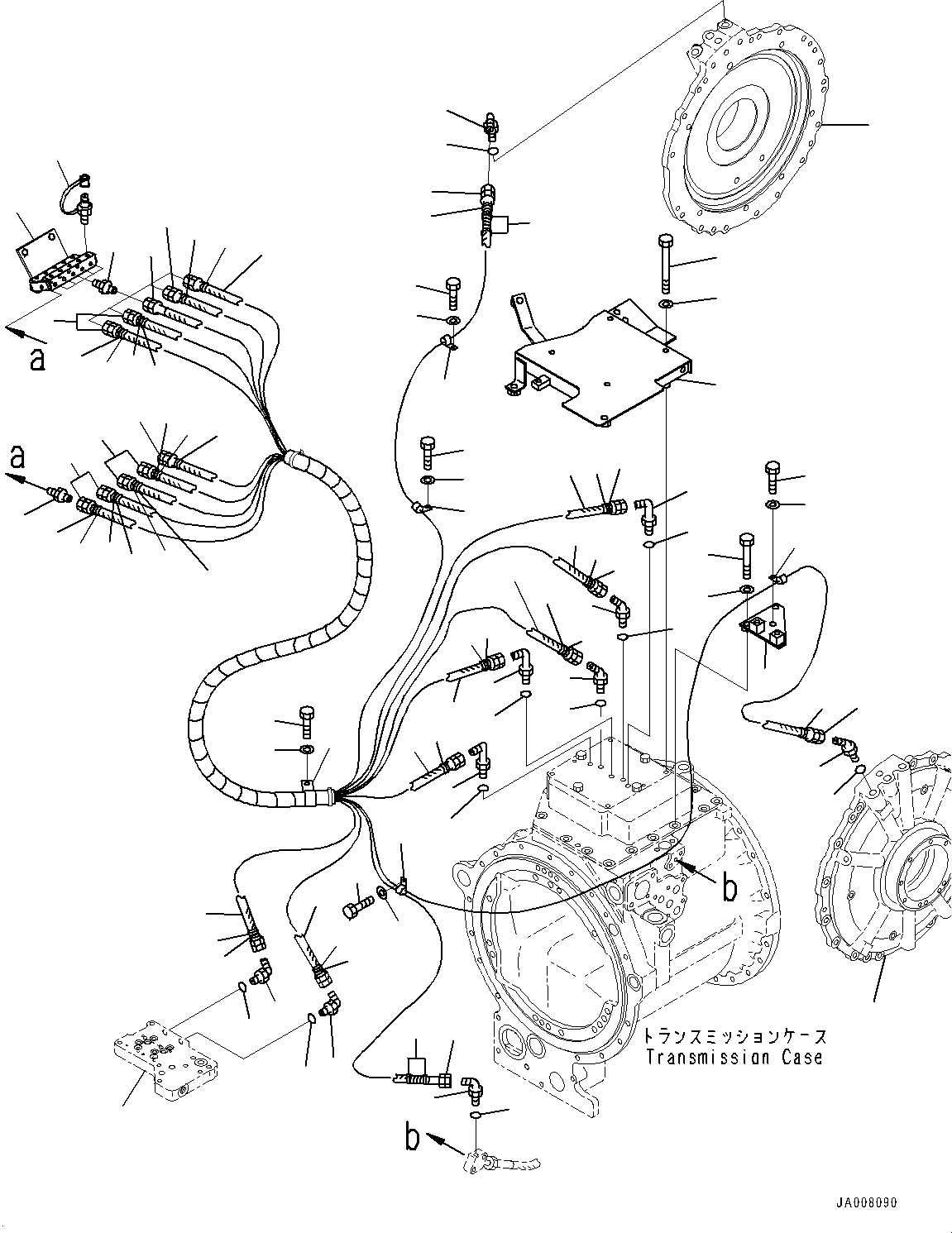 Bulldozers Komatsu / D155AX-8 S/N 100001-UP (For Mosaic)(1001563C) / Power Train, Concentrated Piping (#100148-100209)(F002034 : F2300-002034)