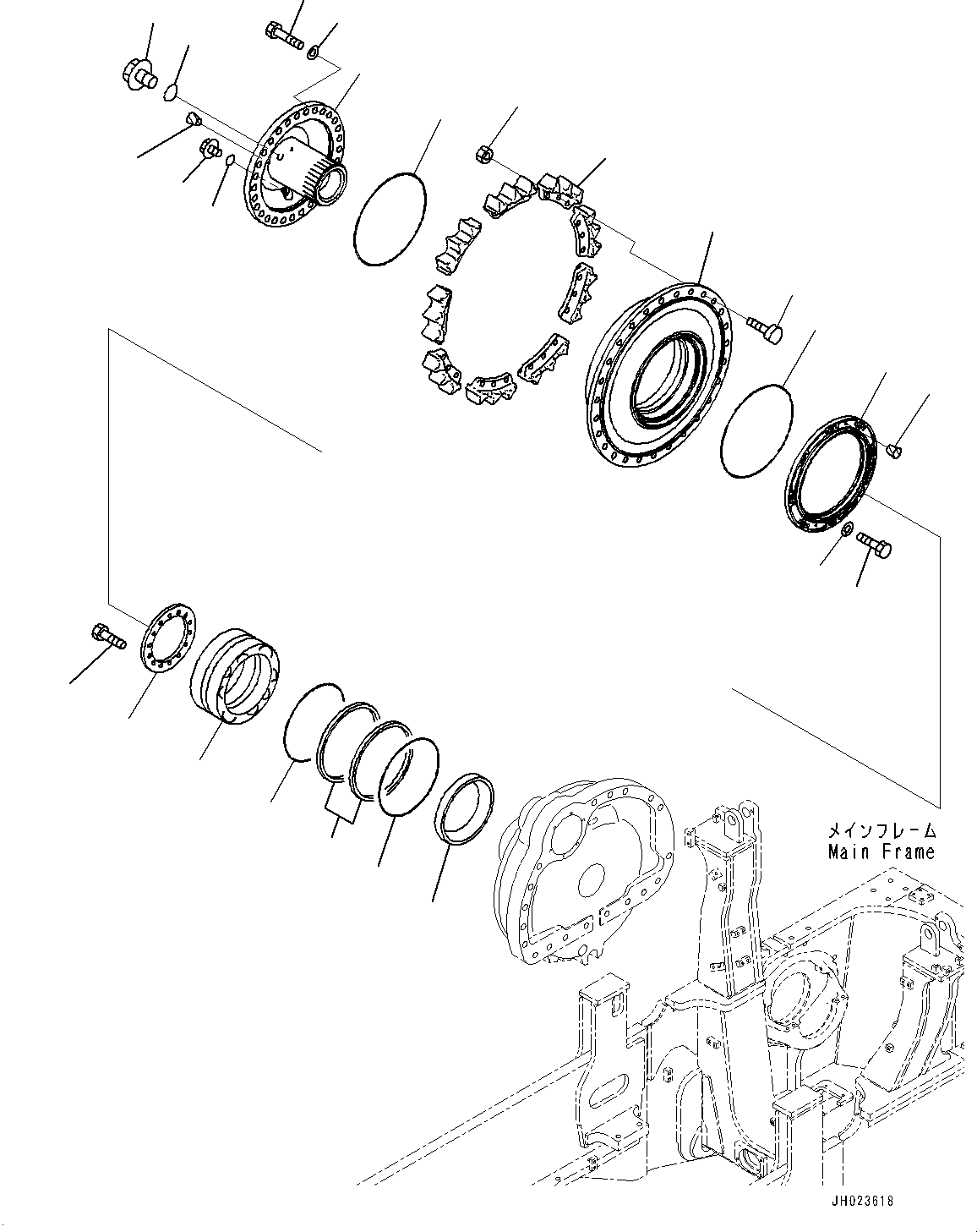 Bulldozers Komatsu / D155AX-8 S/N 100001-UP (For Mosaic)(1001563C) / Final Drive, Sprocket Hub, R.H. (#100001-)(F003003 : F2380-005003)