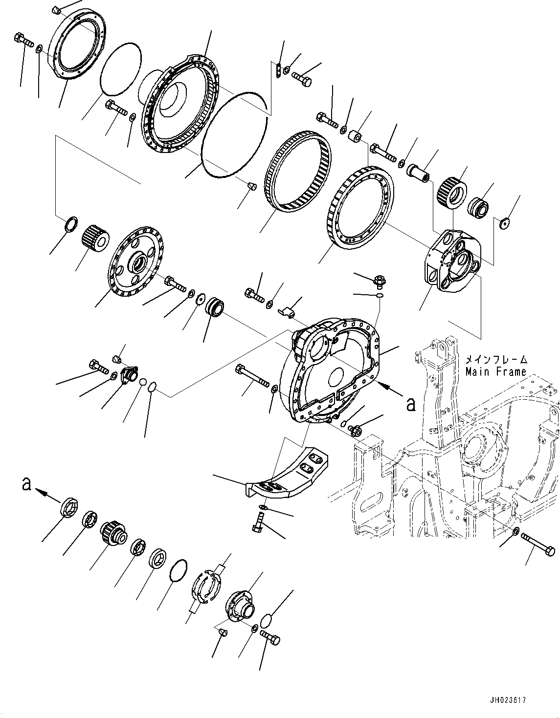Bulldozers Komatsu / D155AX-8 S/N 100001-UP (For Mosaic)(1001563C) / Final Drive, Final Gear Case R.H. (#100001-)(F003004 : F2380-005004)