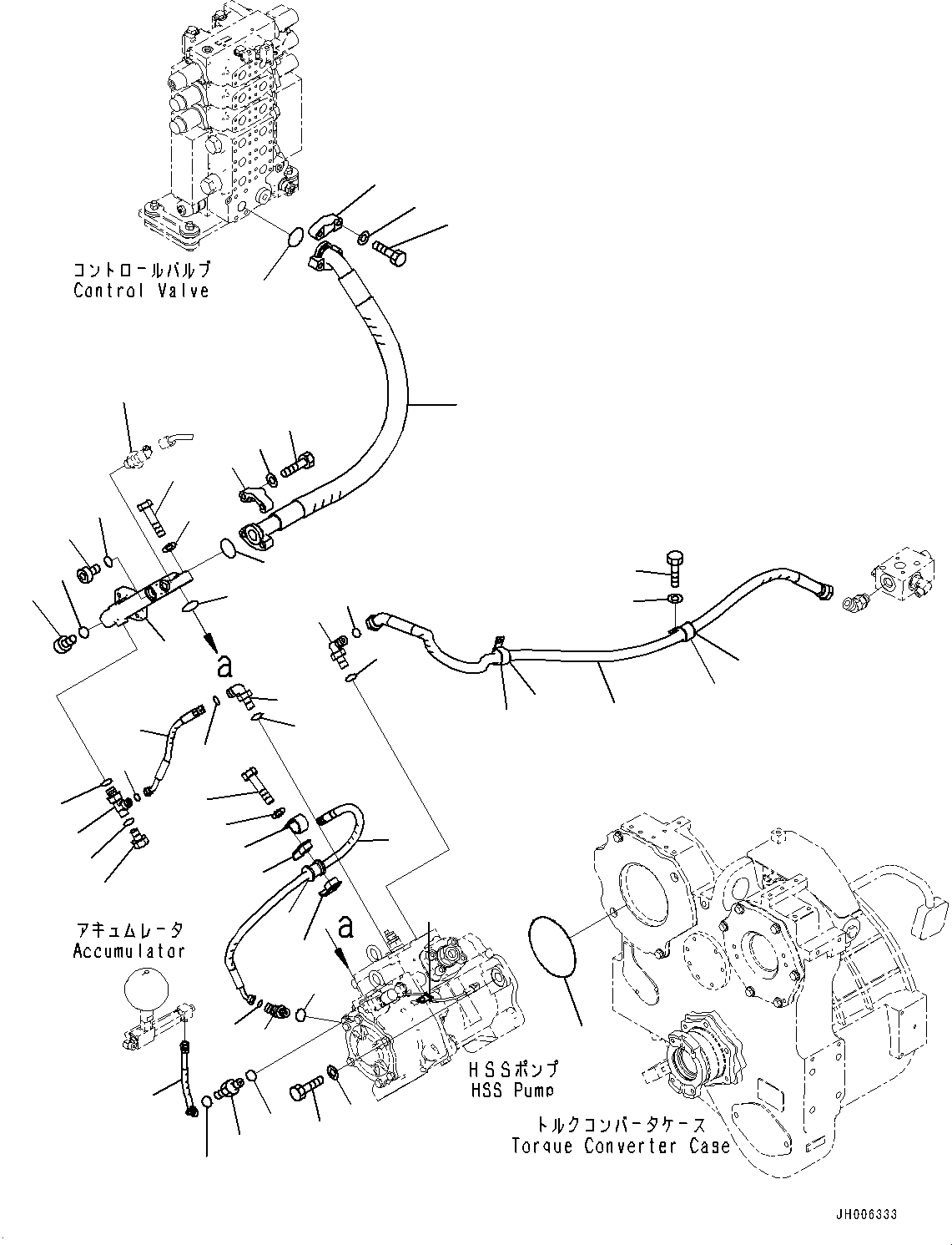 Bulldozers Komatsu / D155AX-8 S/N 100001-UP (For Mosaic)(1001563C) / Power Train Hydraulic Oil Piping, HSS Pump Piping (#100148-)(F005007 : F2720-002007)