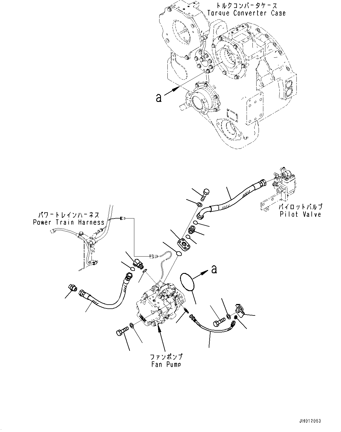 Bulldozers Komatsu / D155AX-8 S/N 100001-UP (For Mosaic)(1001563C) / Power Train Hydraulic Oil Piping, Fan Pump Piping (#100148-)(F005013 : F2720-002013)