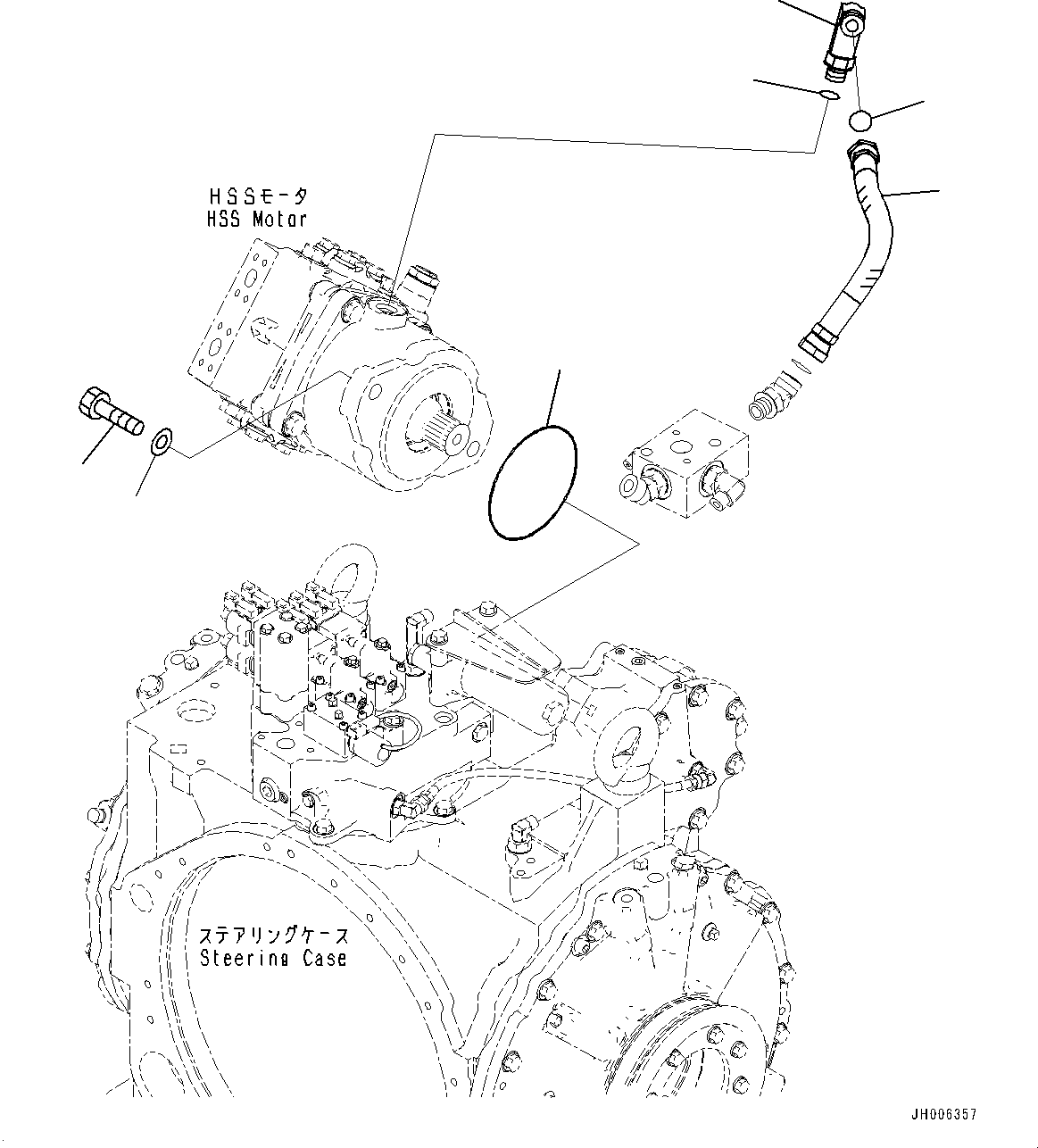 Bulldozers Komatsu / D155AX-8 S/N 100001-UP (For Mosaic)(1001563C) / Power Train Hydraulic Oil Piping, Motor Mounting (#100148-)(F005021 : F2720-002021)