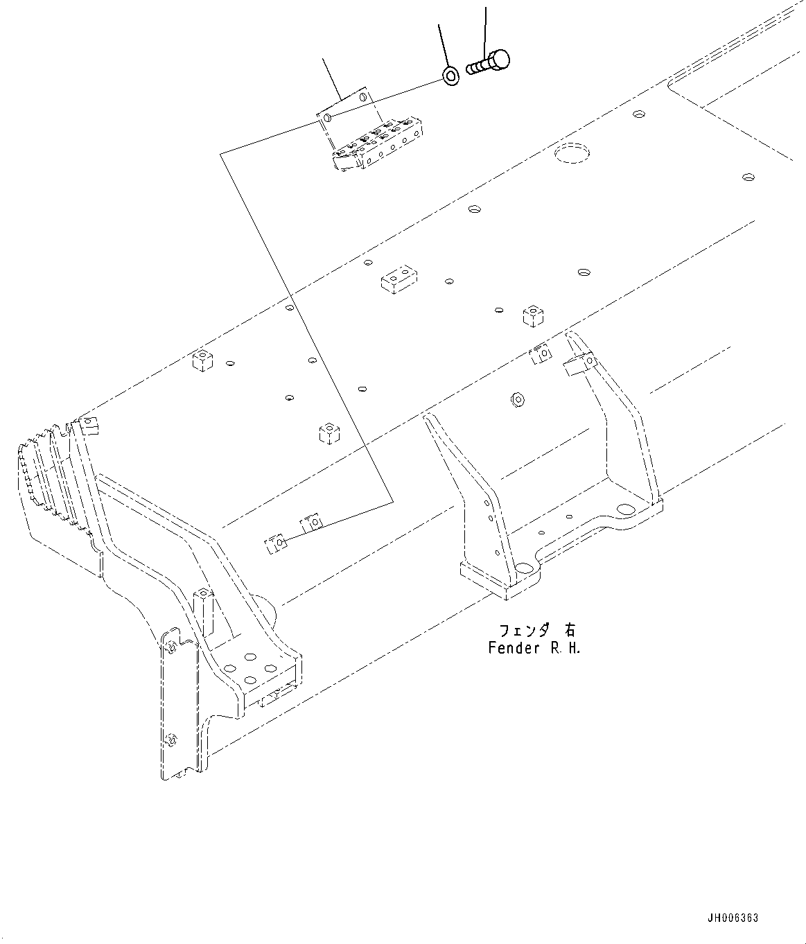 Bulldozers Komatsu / D155AX-8 S/N 100001-UP (For Mosaic)(1001563C) / Power Train Hydraulic Oil Piping, Concentrated Bolt (#100148-)(F005025 : F2720-002025)