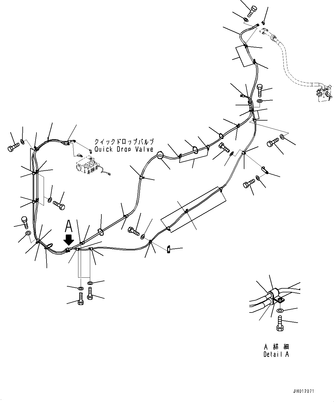 Bulldozers Komatsu / D155AX-8 S/N 100001-UP (For Mosaic)(1001563C) / Blade Lift Piping, Drain Piping(#100001-100099)(H002001 : H2210-001001)