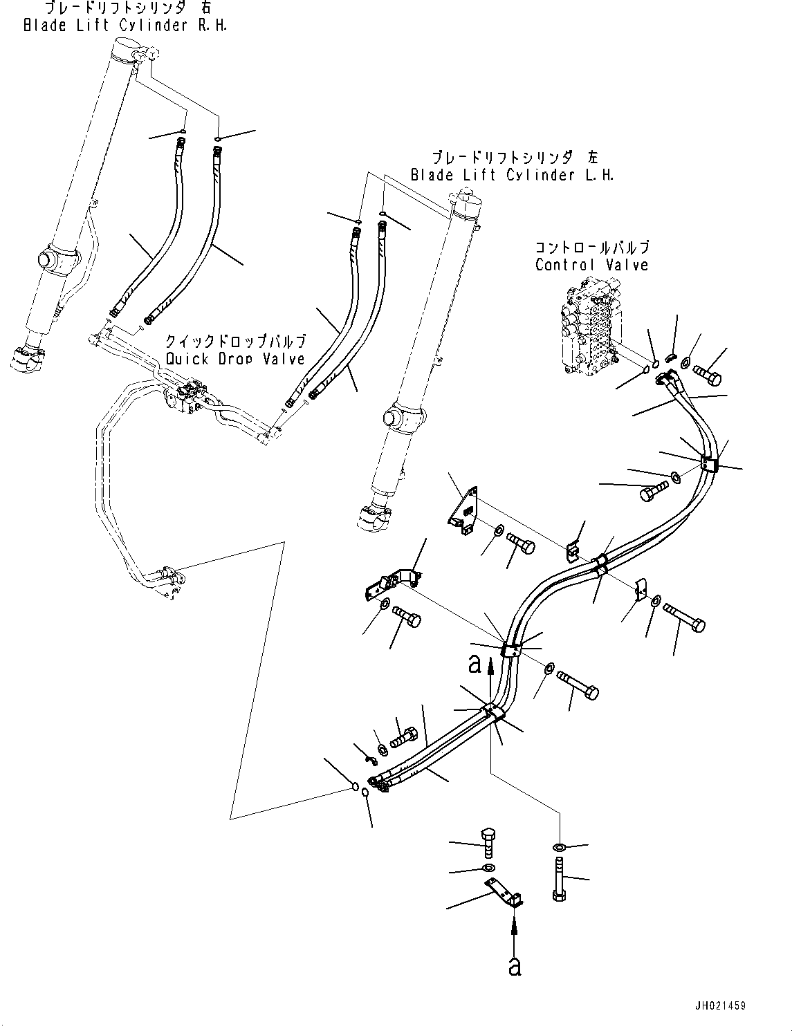 Bulldozers Komatsu / D155AX-8 S/N 100001-UP (For Mosaic)(1001563C) / Blade Lift Piping, Hose(#100100-100122)(H002004 : H2210-001002A)