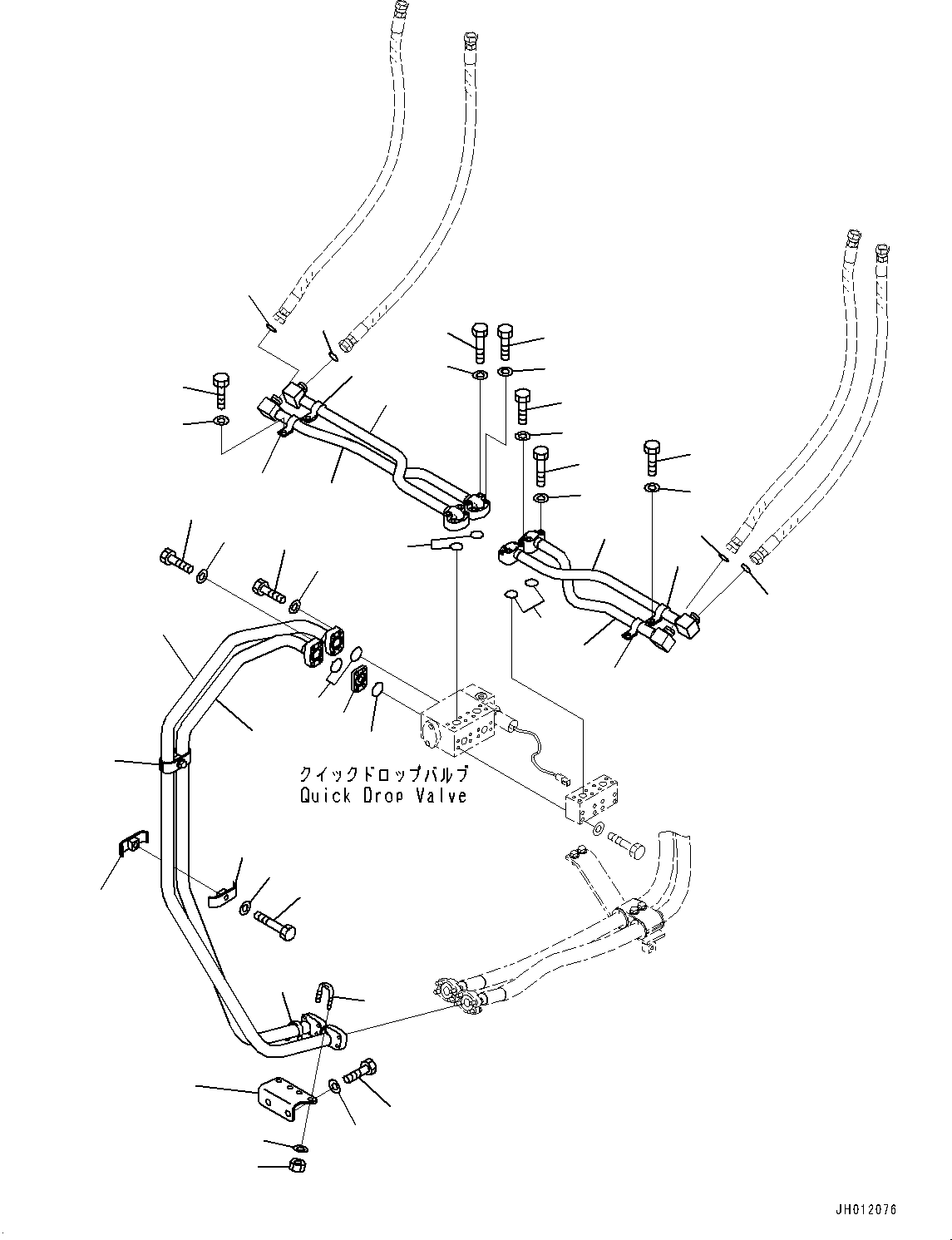 Bulldozers Komatsu / D155AX-8 S/N 100001-UP (For Mosaic)(1001563C) / Blade Lift Piping, Tube (#100001-)(H002006 : H2210-001003)