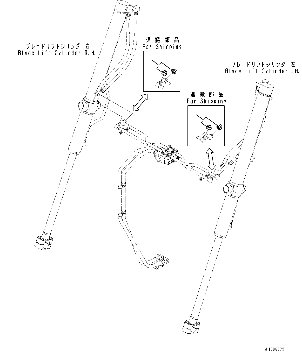 Bulldozers Komatsu / D155AX-8 S/N 100001-UP (For Mosaic)(1001563C) / Blade Lift Piping, Plug (#100001-)(H002009 : H2210-001006)