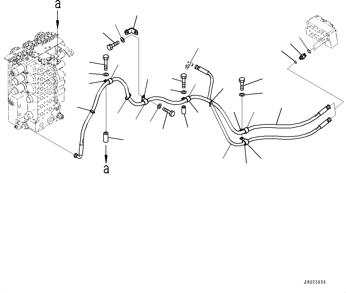 Bulldozers Komatsu / D155AX-8 S/N 100001-UP (For Mosaic)(1001563C) / Ripper Piping, Piping (2/2) (#100148-100209)(H004003 : H2250-003003)