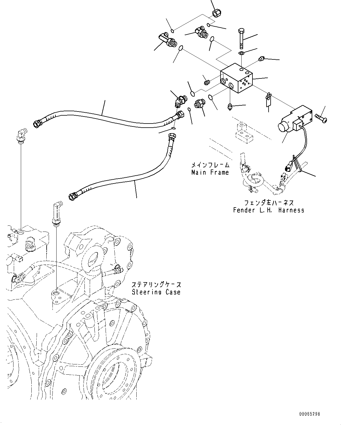 Bulldozers Komatsu / D155AX-8 S/N 100001-UP (For Mosaic)(1001563C) / Ripper Pin Puller Piping, (With Variable Giant Ripper) (#100001-)(H005001 : H2252-001001)