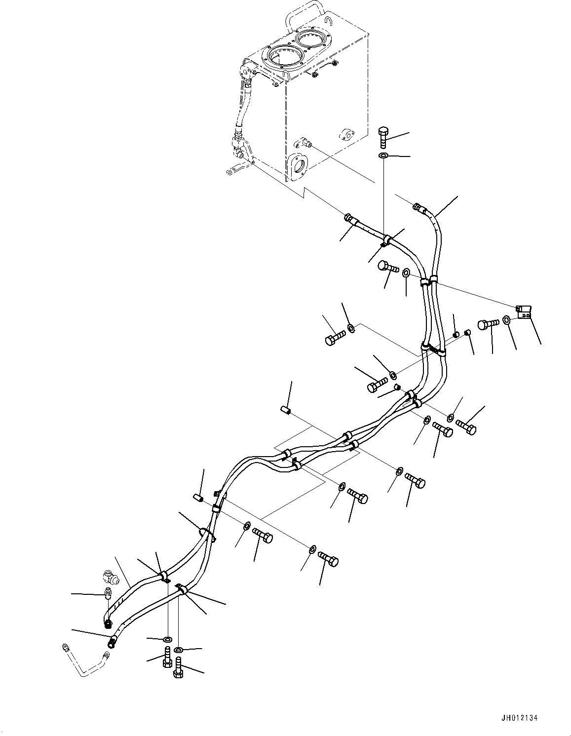 Bulldozers Komatsu / D155AX-8 S/N 100001-UP (For Mosaic)(1001563C) / Cooling Fan Drive Piping, (2/2)(#100001-100099)(H006002 : H2260-001002)