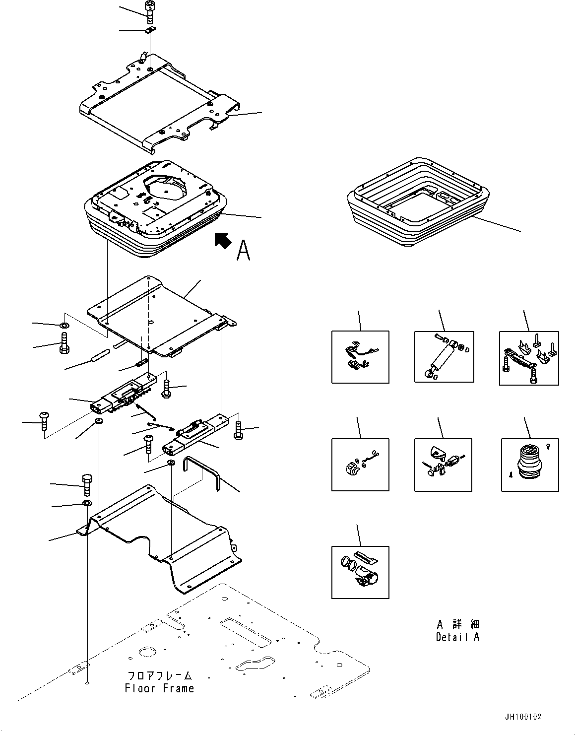 Excavators Komatsu / PC1250-11E0 S/N 50001-UP(1001567C) / Cab, Floor, Base (#50001-)(K020035 : K1110-020035)